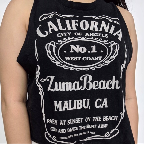 Brandy Melville Black Graphic Muscle Tank Top - Picture 5 of 10